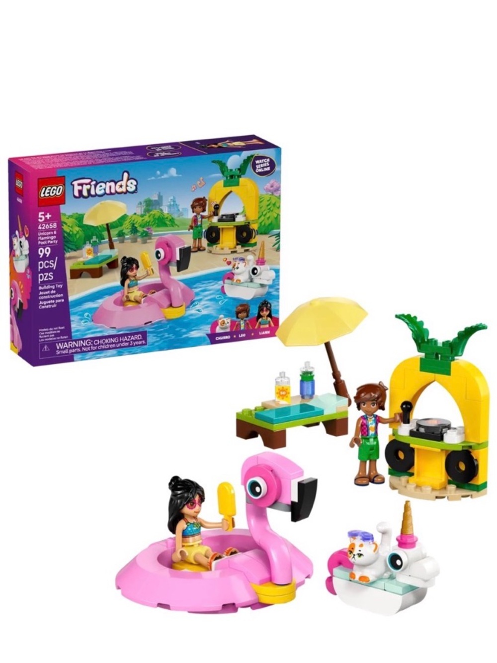 LEGO Friends‎ Unicorn & Flamingo Pool Party Pretend Play Building Toy - Creative